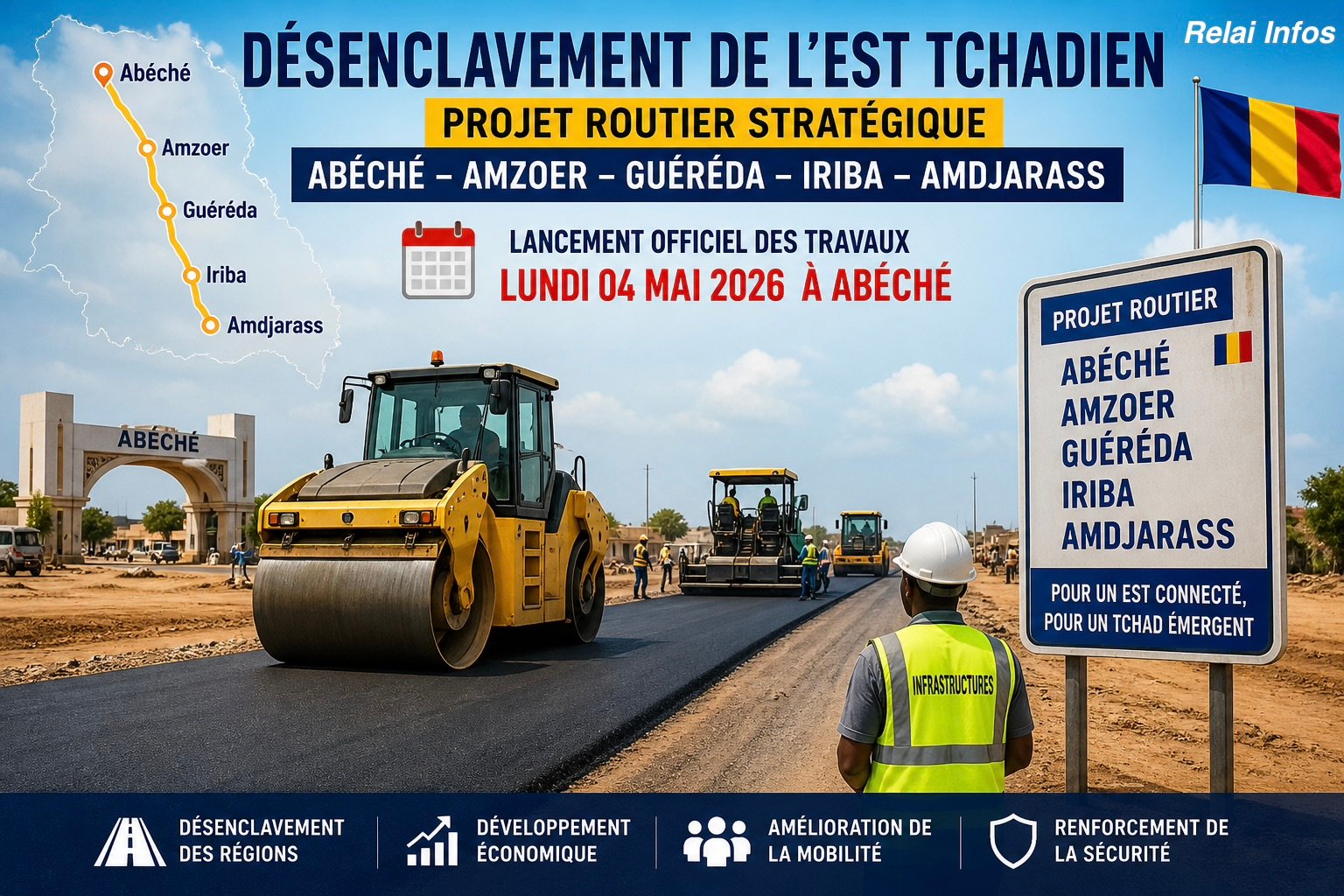 Tchad : un projet routier stratégique pour relier Abéché, Amzoer, Guéréda, Iriba